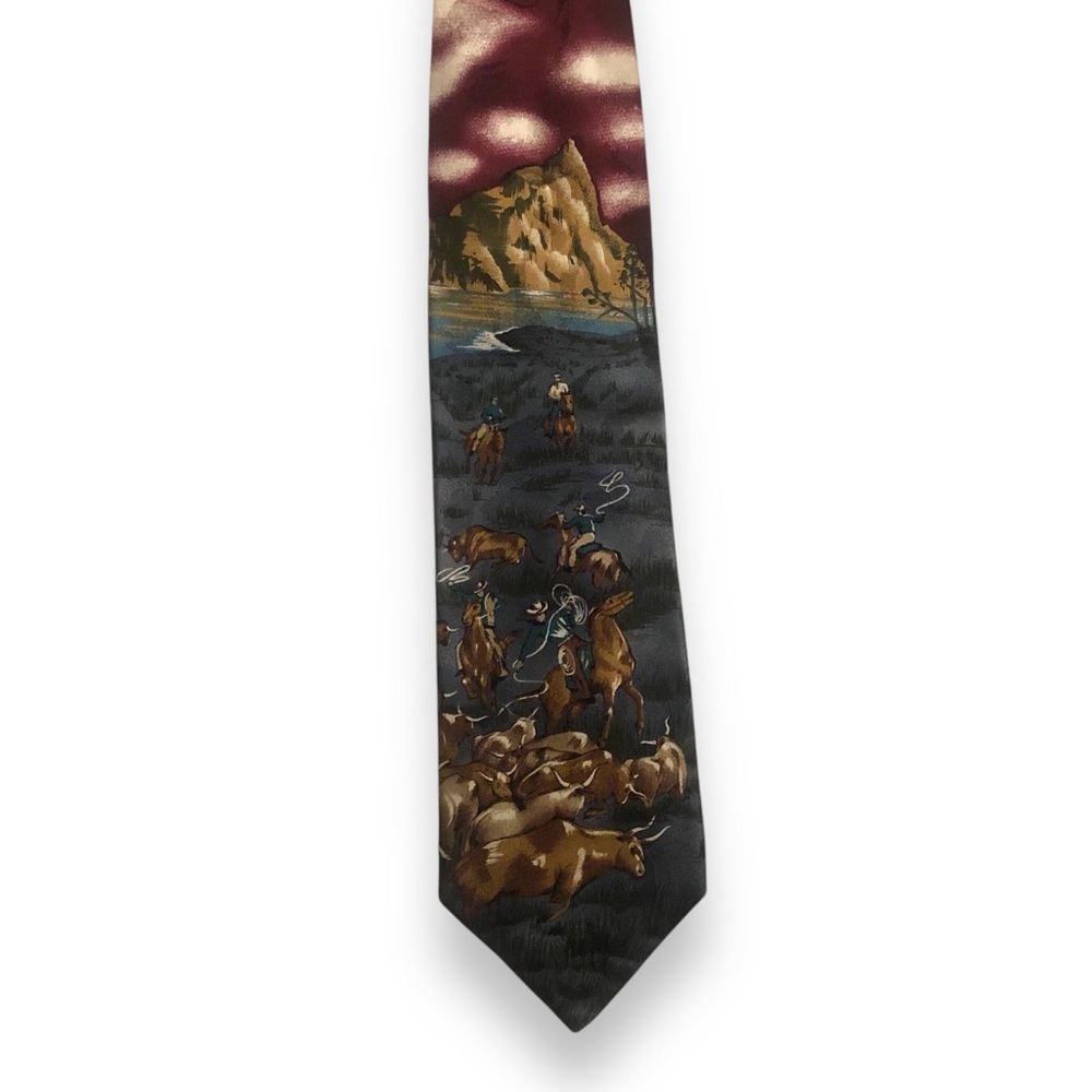 Natures Museum The Round Up Cowboy Western Tie Necktie